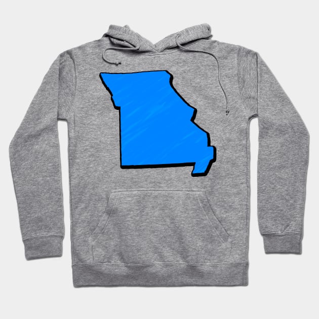 Bright Blue Missouri Outline Hoodie by Mookle